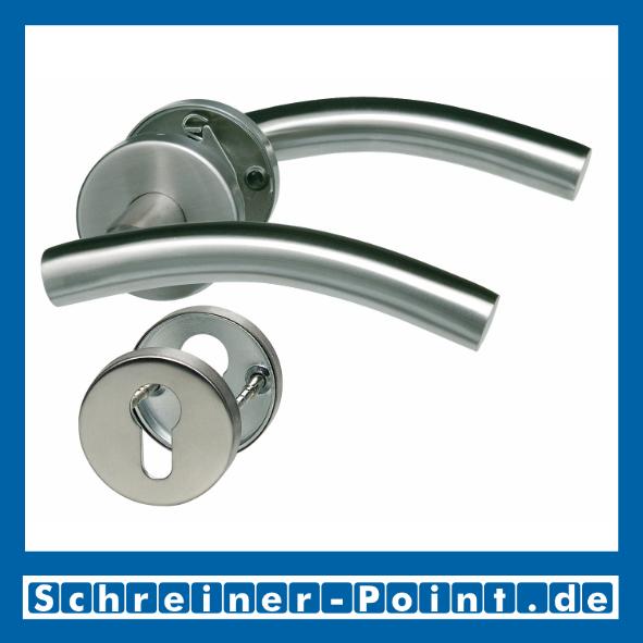 CN-Form Edelstahl Rosettengarnitur auf Metall-Unterrosette